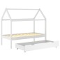 vidaXL Estructura de cama infantil cajón madera pino blanco 80x160 cm vidaXL Estructura de cama infantil cajón madera pino blanco 80x160 cm