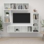 vidaXL Set de muebles de TV 4 pzas madera contrachapada blanco brillo vidaXL Set de muebles de TV 4 pzas madera contrachapada blanco brillo