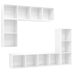 vidaXL Set de muebles de TV 4 pzas madera contrachapada blanco brillo