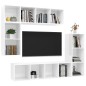 vidaXL Set de muebles de TV 4 pzas madera contrachapada blanco brillo vidaXL Set de muebles de TV 4 pzas madera contrachapada blanco brillo
