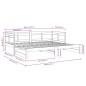 vidaXL Sofá cama extraíble madera maciza de pino negro 2x(90x190) cm vidaXL Sofá cama extraíble madera maciza de pino negro 2x(90x190) cm