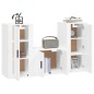 vidaXL Set de muebles de TV 3 pzas madera contrachapada blanco brillo