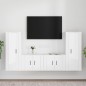 vidaXL Set de muebles de TV 4 pzas madera contrachapada blanco brillo vidaXL Set de muebles de TV 4 pzas madera contrachapada blanco brillo