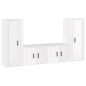 vidaXL Set de muebles de TV 4 pzas madera contrachapada blanco brillo vidaXL Set de muebles de TV 4 pzas madera contrachapada blanco brillo