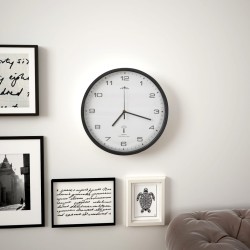 vidaXL Reloj radiocontrol de pared cuarzo blanco y negro 31 cm 