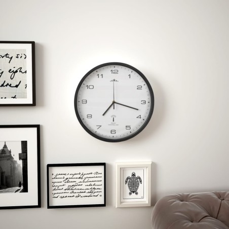 vidaXL Reloj radiocontrol de pared cuarzo blanco y negro 31 cm 
