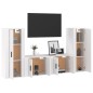vidaXL Set de muebles de TV 4 pzas madera contrachapada blanco brillo vidaXL Set de muebles de TV 4 pzas madera contrachapada blanco brillo