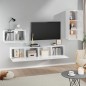 vidaXL Set de muebles de TV 4 pzas madera contrachapada blanco brillo