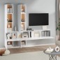 vidaXL Mueble de pared para TV madera contrachapada blanco brillante vidaXL Mueble de pared para TV madera contrachapada blanco brillante