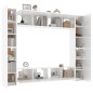 vidaXL Set de muebles de TV 8 pzas madera contrachapada blanco brillo vidaXL Set de muebles de TV 8 pzas madera contrachapada blanco brillo