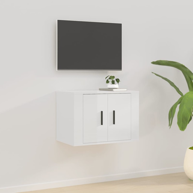 vidaXL Mueble para TV de pared blanco brillante 57x34,5x40 cm vidaXL Mueble para TV de pared blanco brillante 57x34,5x40 cm