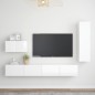 vidaXL Set de muebles de salón 4 pzas madera ingeniería blanco brillo vidaXL Set de muebles de salón 4 pzas madera ingeniería blanco brillo