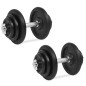vidaXL Juego de mancuernas hierro fundido 18 piezas 40 kg vidaXL Juego de mancuernas hierro fundido 18 piezas 40 kg