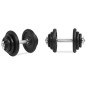 vidaXL Juego de mancuernas hierro fundido 18 piezas 40 kg vidaXL Juego de mancuernas hierro fundido 18 piezas 40 kg