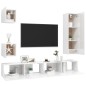 vidaXL Set de muebles de salón 5 pzas madera ingeniería blanco brillo