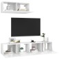 vidaXL Set de muebles de salón 3 pzas madera ingeniería blanco brillo