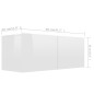 vidaXL Set de muebles de salón 3 pzas madera ingeniería blanco brillo