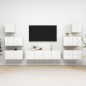 vidaXL Set de muebles de salón 8 pzas madera ingeniería blanco brillo vidaXL Set de muebles de salón 8 pzas madera ingeniería blanco brillo