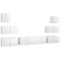 vidaXL Set de muebles de salón 8 pzas madera ingeniería blanco brillo vidaXL Set de muebles de salón 8 pzas madera ingeniería blanco brillo