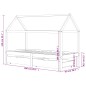 vidaXL Estructura de cama infantil y cajones madera pino gris 90x200cm vidaXL Estructura de cama infantil y cajones madera pino gris 90x200cm