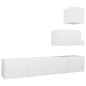 vidaXL Set de muebles de salón 4 pzas madera ingeniería blanco brillo