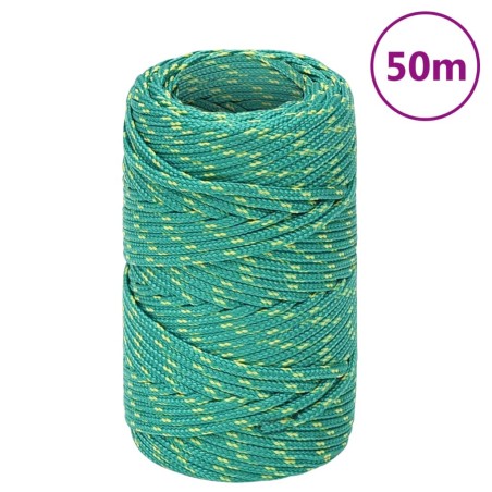 vidaXL Cuerda de barco polipropileno verde 2 mm 50 m