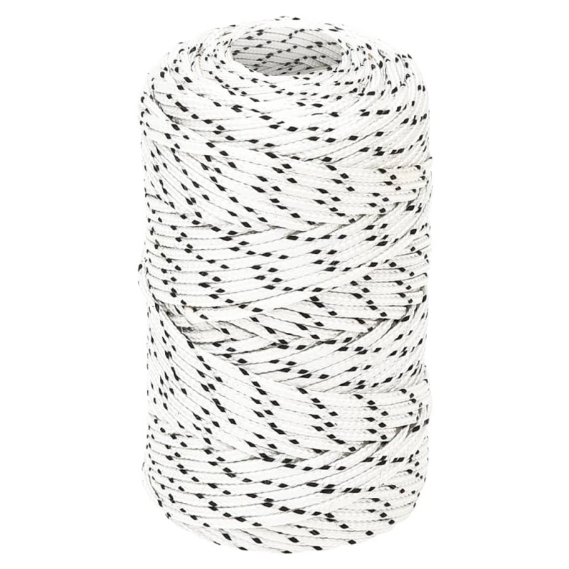 vidaXL Cuerda para barco trenzada poliéster blanco 2 mmx500 m vidaXL Cuerda para barco trenzada poliéster blanco 2 mmx500 m