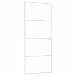 vidaXL Puerta de interior vidrio templado y aluminio blanco 83x201,5cm