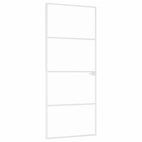 vidaXL Puerta de interior vidrio templado y aluminio blanco 83x201,5cm