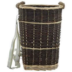 vidaXL Cesto de leña con correas transporte sauce natural 44,5x37x50cm