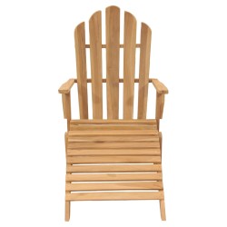 vidaXL Silla Adirondack con reposapiés de madera maciza de teca