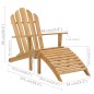 vidaXL Silla Adirondack con reposapiés de madera maciza de teca vidaXL Silla Adirondack con reposapiés de madera maciza de teca