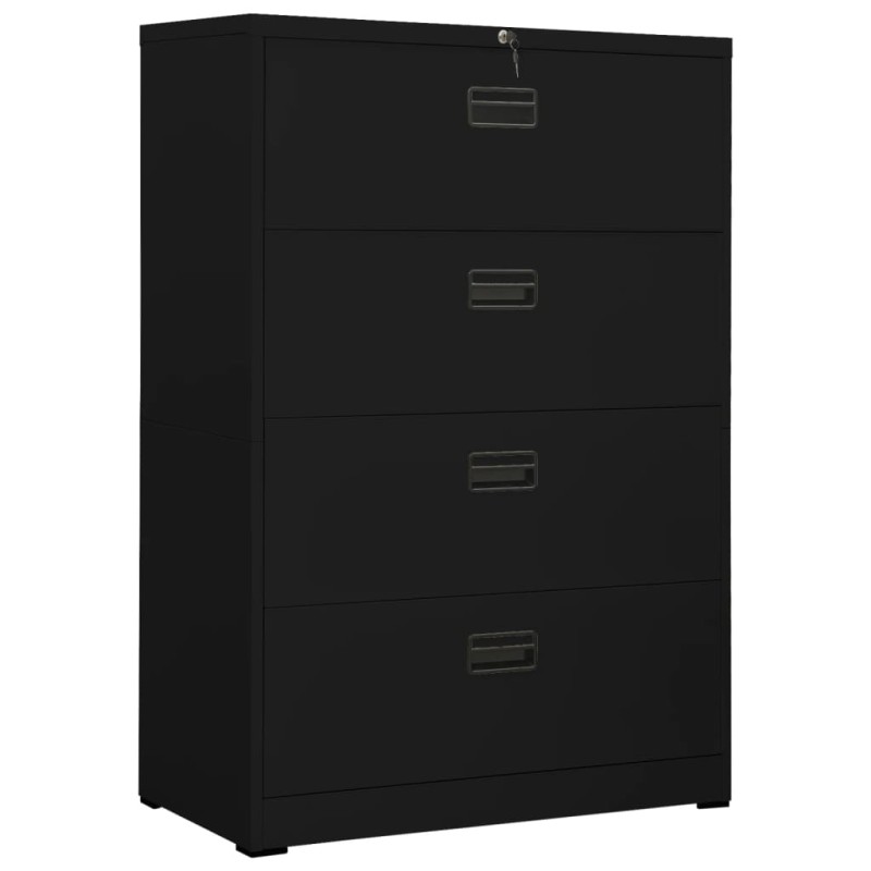 vidaXL Armario archivador de acero negro 90x46x134 cm