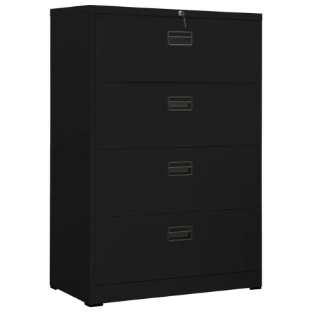 vidaXL Armario archivador de acero negro 90x46x134 cm