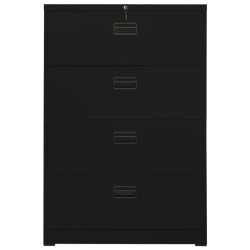 vidaXL Armario archivador de acero negro 90x46x134 cm