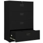vidaXL Armario archivador de acero negro 90x46x134 cm