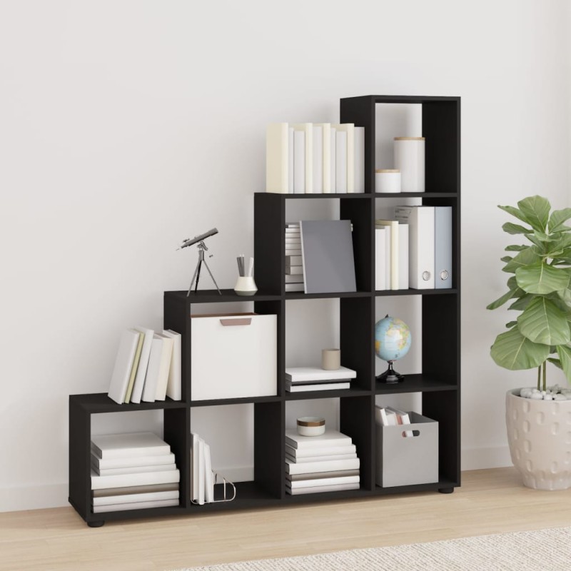vidaXL Estantería forma de escalera madera contrachapada negro 142 cm vidaXL Estantería forma de escalera madera contrachapada negro 142 cm