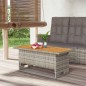 vidaXL Mesa de jardín madera maciza acacia y ratán gris 100x50x43/63cm vidaXL Mesa de jardín madera maciza acacia y ratán gris 100x50x43/63cm
