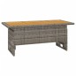 vidaXL Mesa de jardín madera maciza acacia y ratán gris 100x50x43/63cm vidaXL Mesa de jardín madera maciza acacia y ratán gris 100x50x43/63cm