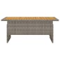 vidaXL Mesa de jardín madera maciza acacia y ratán gris 100x50x43/63cm vidaXL Mesa de jardín madera maciza acacia y ratán gris 100x50x43/63cm