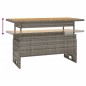 vidaXL Mesa de jardín madera maciza acacia y ratán gris 100x50x43/63cm vidaXL Mesa de jardín madera maciza acacia y ratán gris 100x50x43/63cm