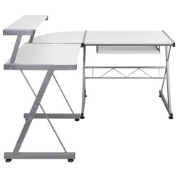 vidaXL Escritorio de esquina madera contrachapada blanco 132x112x99 cm