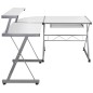 vidaXL Escritorio de esquina madera contrachapada blanco 132x112x99 cm vidaXL Escritorio de esquina madera contrachapada blanco 132x112x99 cm