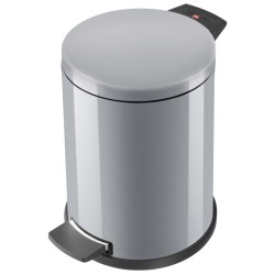 Hailo Papelera pedal Solid plateado cubo interior galvanizado M 12L