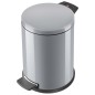 Hailo Papelera pedal Solid plateado cubo interior galvanizado M 12L Hailo Papelera pedal Solid plateado cubo interior galvanizado M 12L