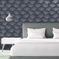 DUTCH WALLCOVERINGS Papel pintado Fleur azul marino y gris DUTCH WALLCOVERINGS Papel pintado Fleur azul marino y gris