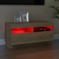 vidaXL Mueble de TV con luces LED roble Sonoma 80x35x40 cm