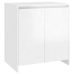 vidaXL Aparador de madera contrachapada blanco brillante 70x41x75 cm