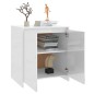 vidaXL Aparador de madera contrachapada blanco brillante 70x41x75 cm