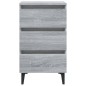 vidaXL Mesita de noche con patas de metal gris Sonoma 40x35x69 cm